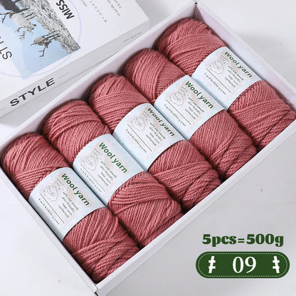 500g Gradient Dyed Rainbow Alpaca Wool Yarn, Thick Yarn for Hand