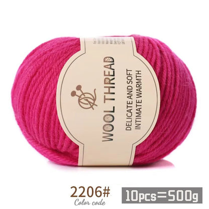 500g 290 Medium Coarse Combed Alpaca Wool Yarn, Autumn and Winter Warm