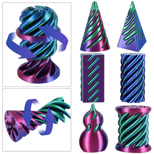 3D Printed Spiral Cone Fidget Toy Impossible Passthrough Pyramid