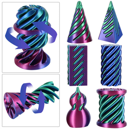 3D Printed Spiral Cone Fidget Toy Impossible Passthrough Pyramid