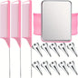 10pcs Hair Parting Ring Set with 3 Steel Rat Tail Braiding Combs,