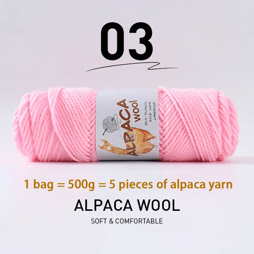 500g High-Quality Alpaca Wool Yarn 245 Thick Wool Yarn Casual Knitting