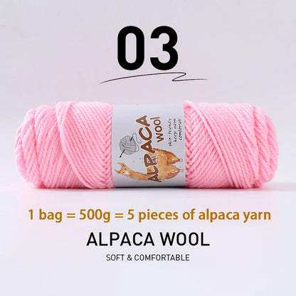 500g High-Quality Alpaca Wool Yarn 245 Thick Wool Yarn Casual Knitting