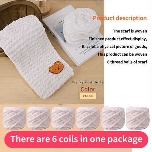 6 Thread Balls+1 Teddy Bear Jewelry Handmade Gift Woven Scarf Thread