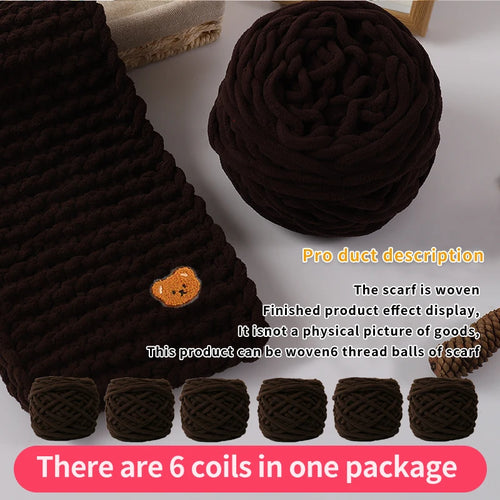6 Thread Balls+1 Teddy Bear Jewelry Handmade Gift Woven Scarf Thread