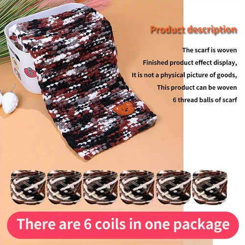6 Thread Balls+1 Teddy Bear Jewelry Handmade Gift Woven Scarf Thread