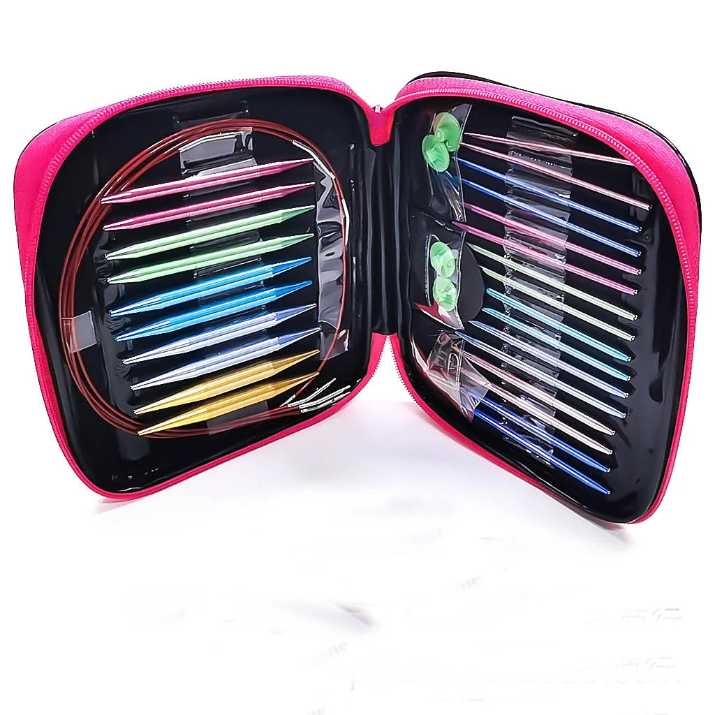 Aluminum Circular Knitting Needles Set Interchangeable Crochet Hooks
