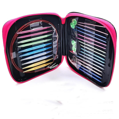 Aluminum Circular Knitting Needles Set Interchangeable Crochet Hooks