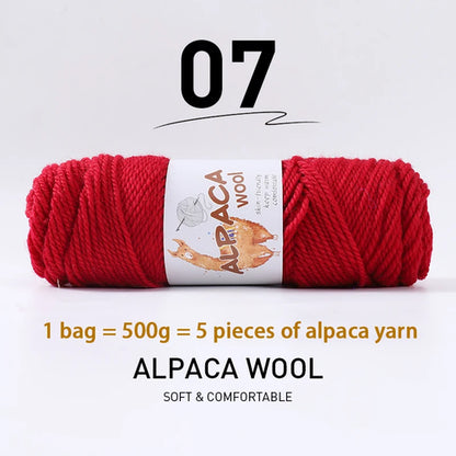 500g High-Quality Alpaca Wool Yarn 245 Thick Wool Yarn Casual Knitting