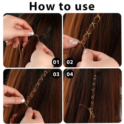 Dreadlock Braids Hair Accessories Gold Braiding Hair Deco Styling