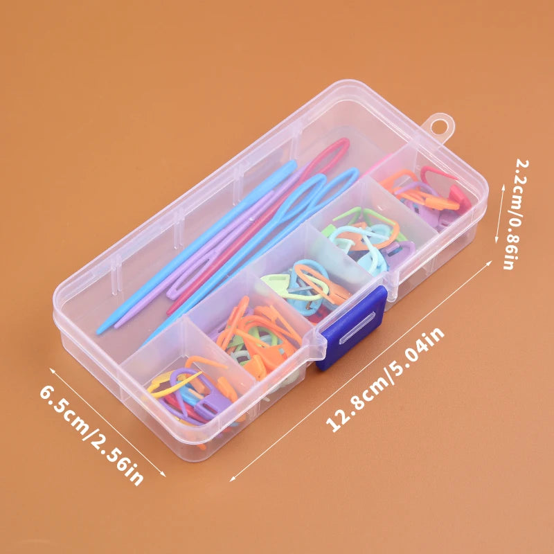 61pcs Multicolor Plastic Resin Small Clips Knitting Crochet Markers
