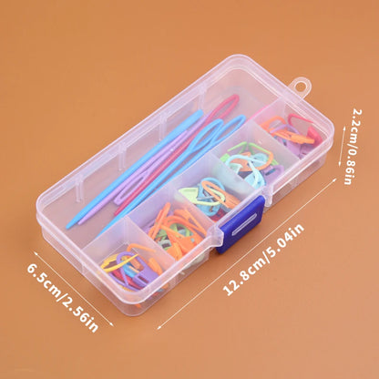 61pcs Multicolor Plastic Resin Small Clips Knitting Crochet Markers