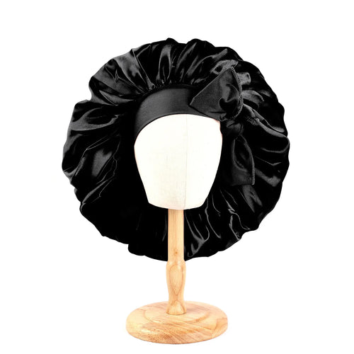 New Women Large Satin Bonnet Silky Night Sleeping Cap with Stretchy