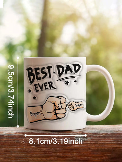 Personalized Dad Mug for Father's Day Custom Name Coffee Cup with 3D
