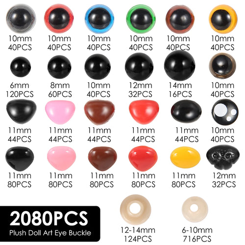 Plastic Safety Eyes and Noses For Toys Doll Crafts Teddy Bear Dolls