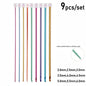 11 Size Tunisian Afghan Crochet Hooks Knit Needles Multicolor Aluminum