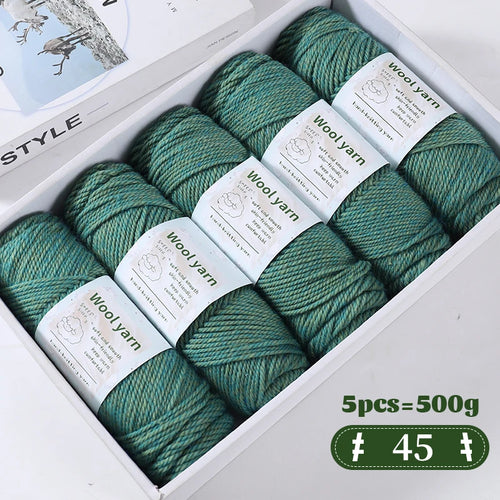 500g Gradient Dyed Rainbow Alpaca Wool Yarn, Thick Yarn for Hand