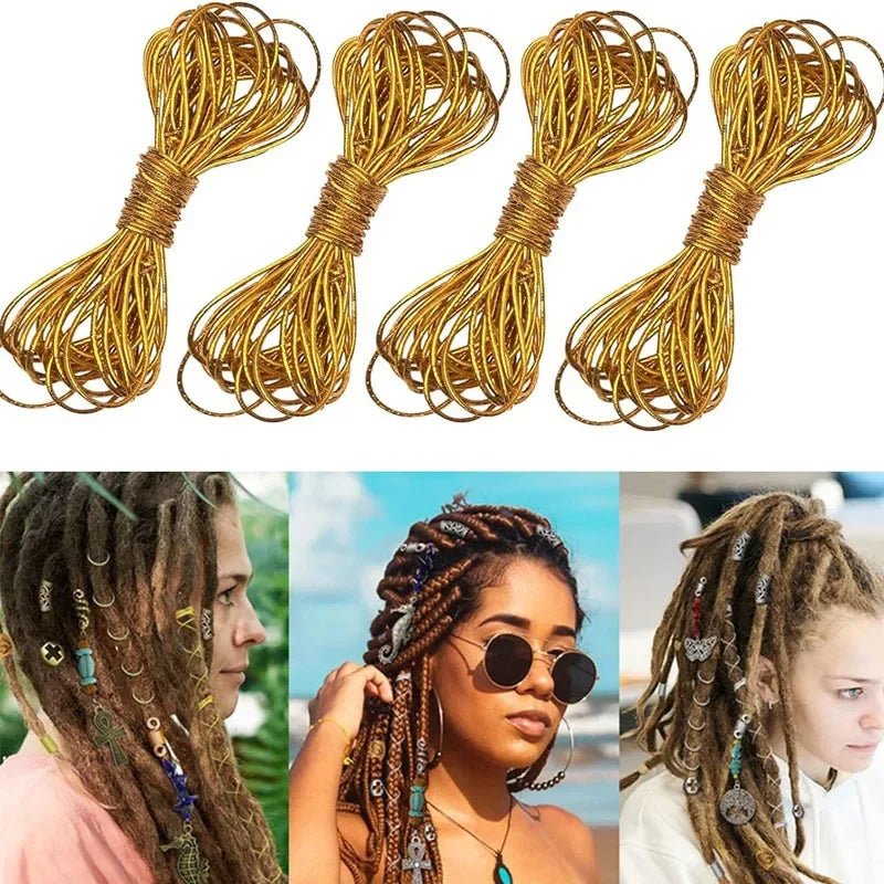 Dreadlock Braids Hair Accessories Gold Braiding Hair Deco Styling