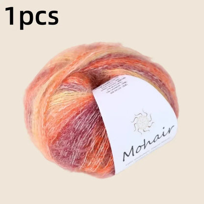 Gradient Mohair Soft Cotton Yarn DIY Crochet Hand Knitting Yarn