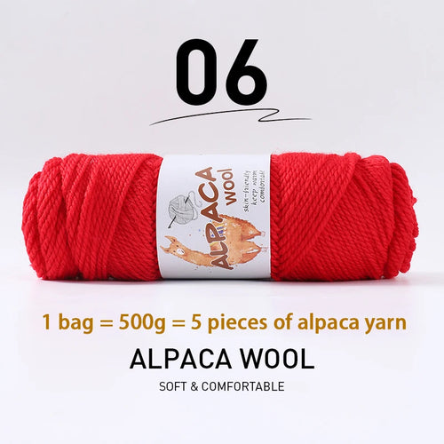 500g High-Quality Alpaca Wool Yarn 245 Thick Wool Yarn Casual Knitting