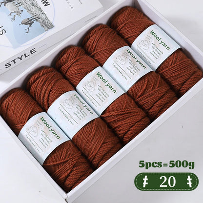 500g Gradient Dyed Rainbow Alpaca Wool Yarn, Thick Yarn for Hand