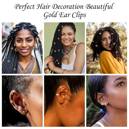 52Pcs Gold Hair Jewelry for Braids Accessories contain Hair Ropes For