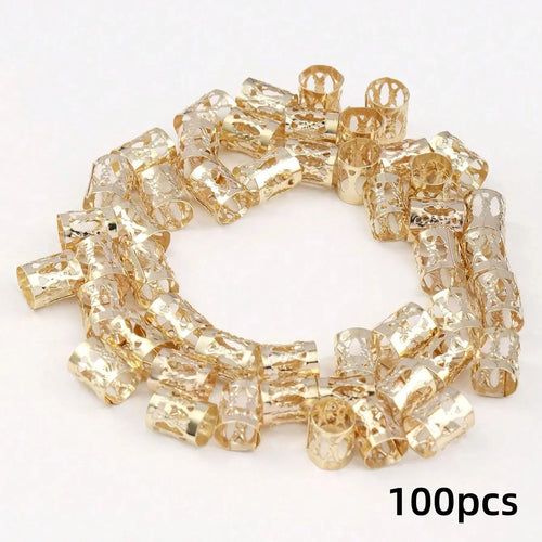 100pcs Dreadlock Hair Rings Adjustable Cuff Clip Hair Braids Loc Hair