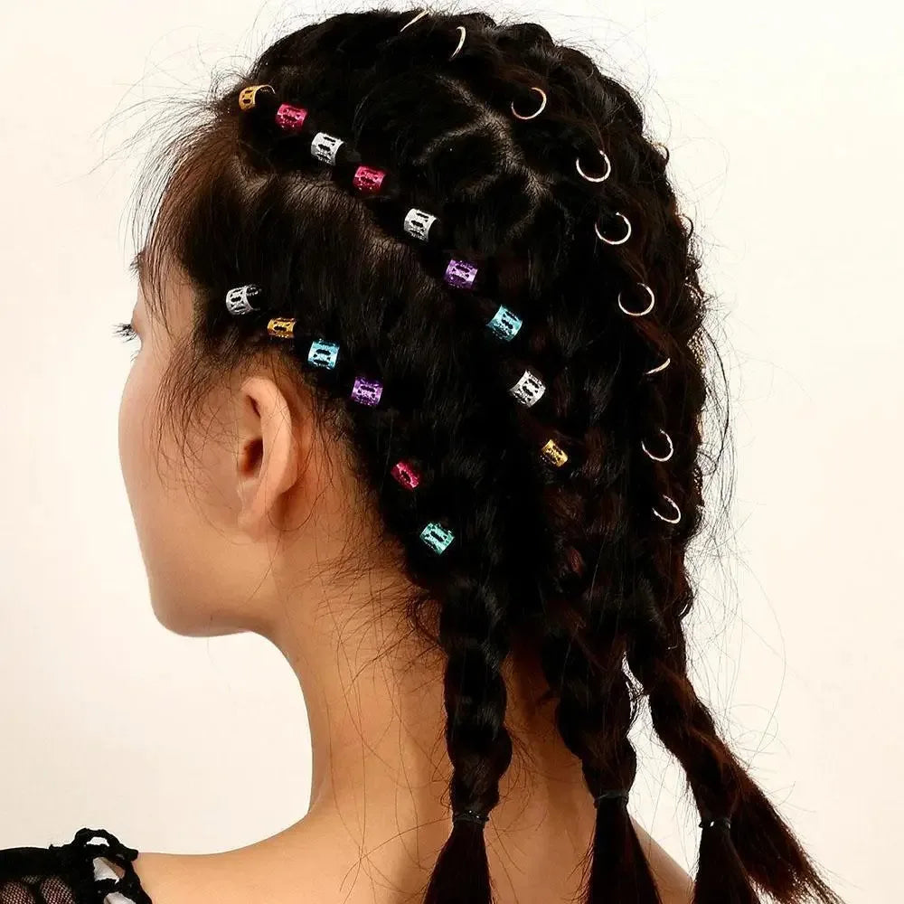 100pcs Dreadlock Hair Rings Adjustable Cuff Clip Hair Braids Loc Hair