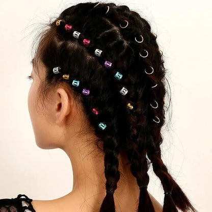 100pcs Dreadlock Hair Rings Adjustable Cuff Clip Hair Braids Loc Hair