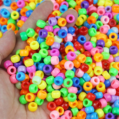 100/200/400pcs 6x9mm Solid Color Large Hole Pony Beads DIY Jewelry