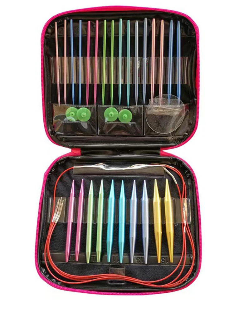 Aluminum Circular Knitting Needles Set Interchangeable Crochet Hooks