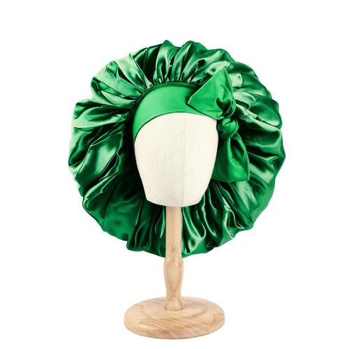 New Women Large Satin Bonnet Silky Night Sleeping Cap with Stretchy