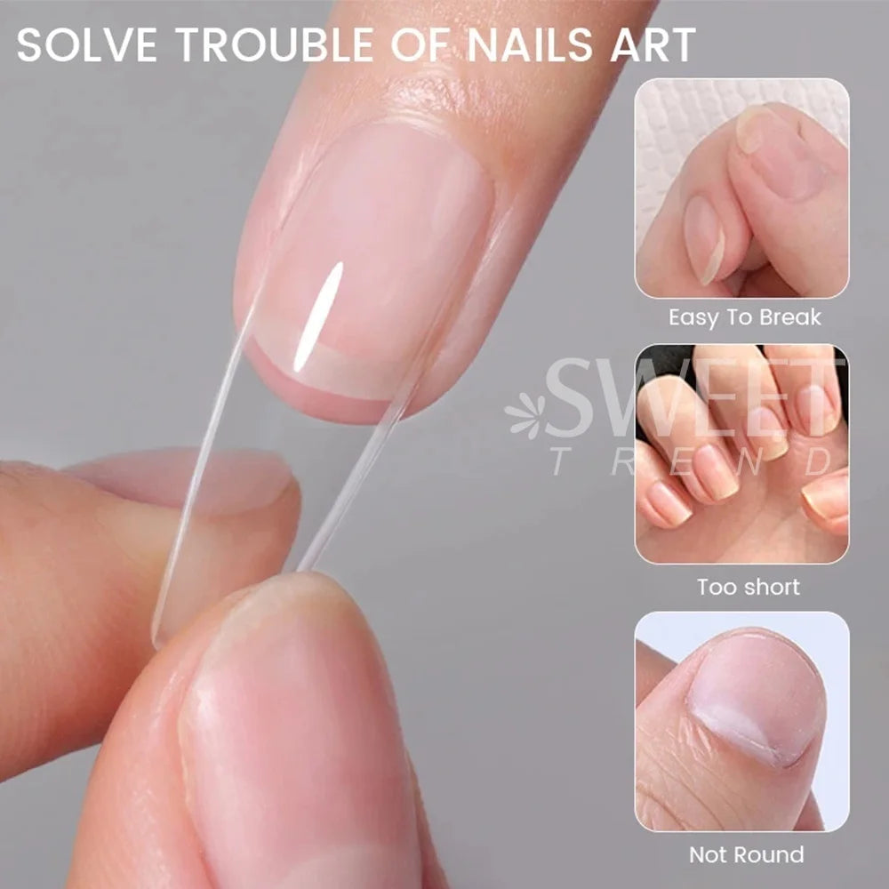550pcs Soft Gel Nail Tips Medium Short Almond Coffin Full Cover Matte
