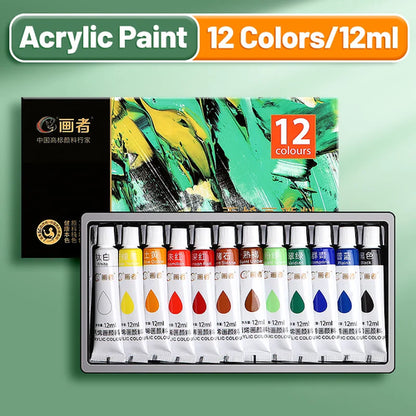 Vibrant Acrylic Paint Set 12/18/24/36 Colors,12ml/0.42oz Acrylic