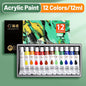 Vibrant Acrylic Paint Set 12/18/24/36 Colors,12ml/0.42oz Acrylic