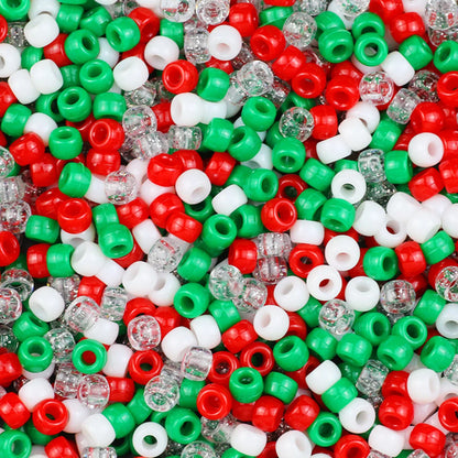 100/200/400pcs 6x9mm Solid Color Large Hole Pony Beads DIY Jewelry