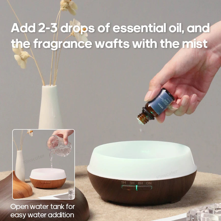 Wood Grain Aromatherapy Diffuser USB Humidifier Desktop Air Purifier