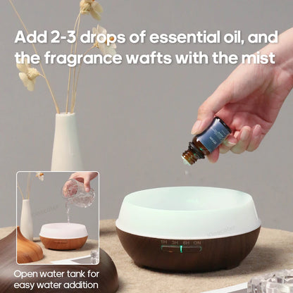 Wood Grain Aromatherapy Diffuser USB Humidifier Desktop Air Purifier