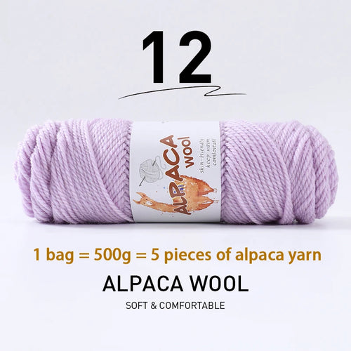 500g High-Quality Alpaca Wool Yarn 245 Thick Wool Yarn Casual Knitting