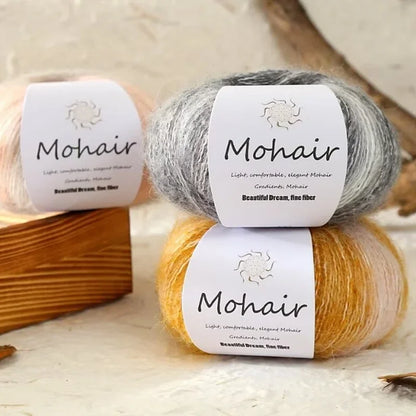 Gradient Mohair Soft Cotton Yarn DIY Crochet Hand Knitting Yarn