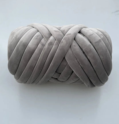 1KG 1000G Super Velvet Chunky Yarn Thick Bulky Giant Thread White Bag