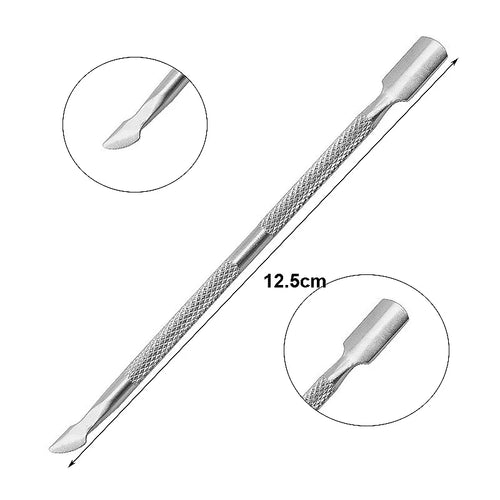 Double-ended Stainless Steel Cuticle Pusher Dead Skin Push Remover For