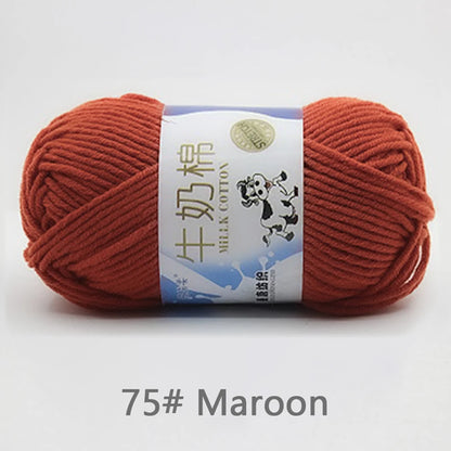 50Gram/Set Milk Cotton Yarn Crochet Line High-quality 5 Strand Milk