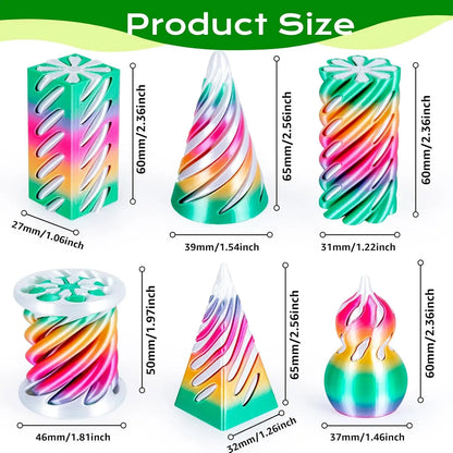 3D Printed Spiral Cone Fidget Toy Impossible Passthrough Pyramid