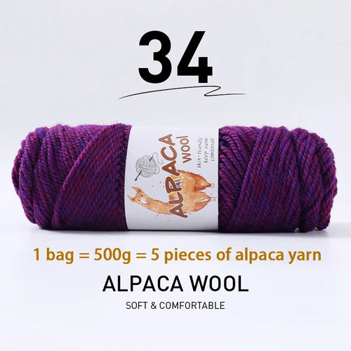 500g High-Quality Alpaca Wool Yarn 245 Thick Wool Yarn Casual Knitting
