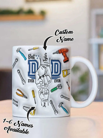 Personalized Dad Mug for Father's Day Custom Name Coffee Cup with 3D