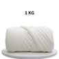 1KG 1000G Super Velvet Chunky Yarn Thick Bulky Giant Thread White Bag