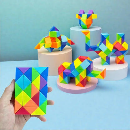 Colored Magic Cube Toys Magic Rule Snake Multi-color Puzzle Fidget