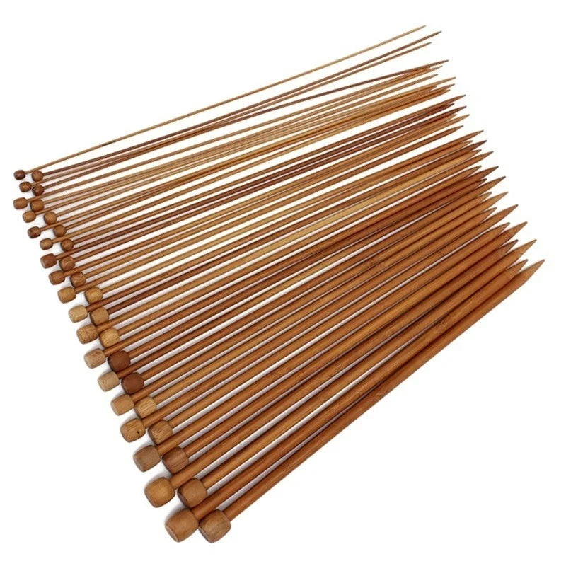 36PCS 18th Sweater Needle Carbonized Bamboo Crochet Single-pointed