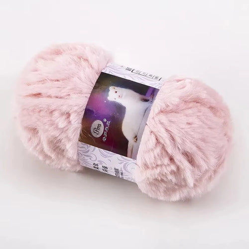 Skeins Faux Fur Yarn Soft Fluffy for Crocheting Fur Mink Hat Hand